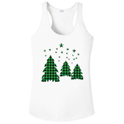 Festive Christmas Trees Pattern Ladies PosiCharge Competitor Racerback Tank