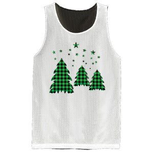 Festive Christmas Trees Pattern Mesh Reversible Basketball Jersey Tank