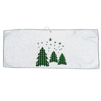 Festive Christmas Trees Pattern Large Microfiber Waffle Golf Towel
