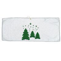 Festive Christmas Trees Pattern Large Microfiber Waffle Golf Towel