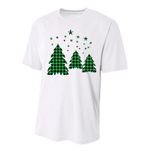 Festive Christmas Trees Pattern Performance Sprint T-Shirt