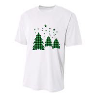 Festive Christmas Trees Pattern Youth Performance Sprint T-Shirt