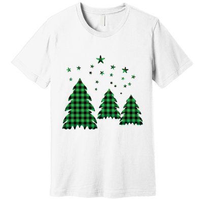 Festive Christmas Trees Pattern Premium T-Shirt