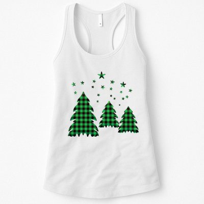 Festive Christmas Trees Pattern Womens Tank Top
