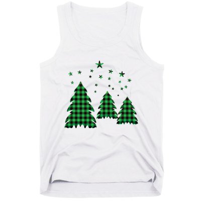 Festive Christmas Trees Pattern Tank Top