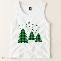 Festive Christmas Trees Pattern Tank Top