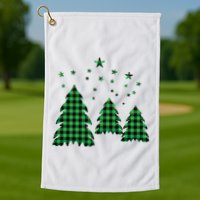 Festive Christmas Trees Pattern Golf Towel