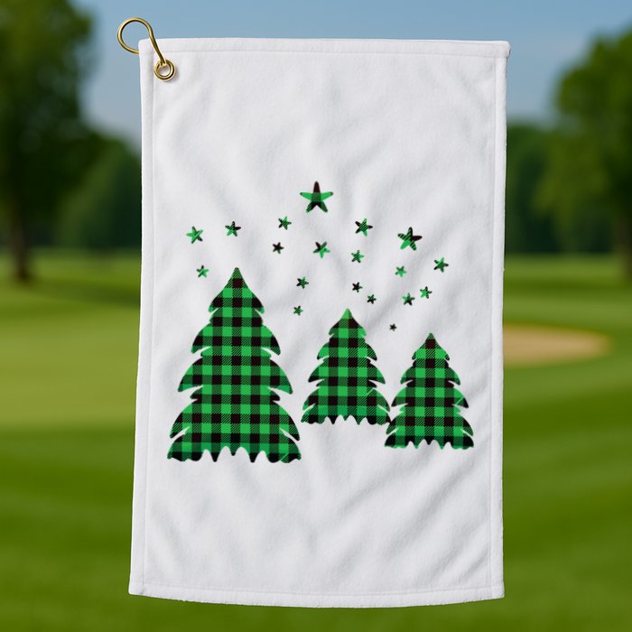 Festive Christmas Trees Pattern Golf Towel