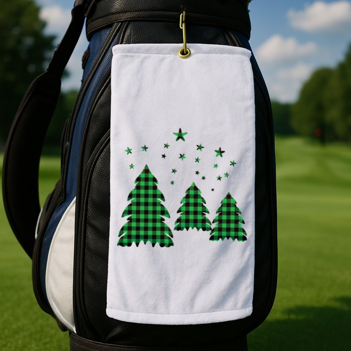 Festive Christmas Trees Pattern Golf Towel