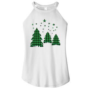 Festive Christmas Trees Pattern Women's Perfect Tri Rocker Tank