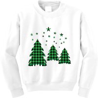 Festive Christmas Trees Pattern Kids Sweatshirt