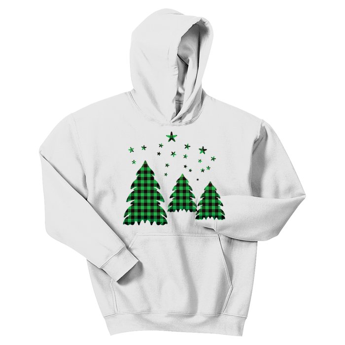 Festive Christmas Trees Pattern Kids Hoodie