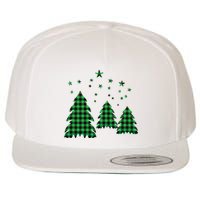 Festive Christmas Trees Pattern Wool Snapback Cap