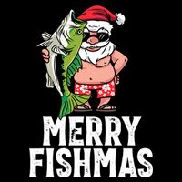 Funny Christmas Themed Bass Fishing Gift Merry Fishmas Sweatshirt