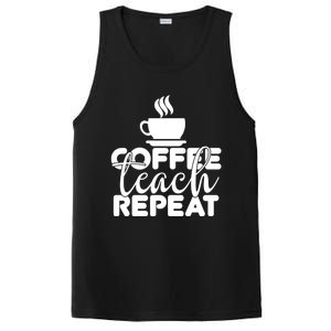 Funny Coffee Teach Repeat School Teacher Gift PosiCharge Competitor Tank