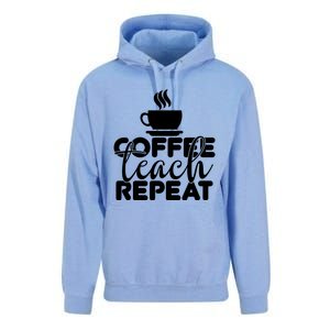 Funny Coffee Teach Repeat School Teacher Gift Unisex Surf Hoodie