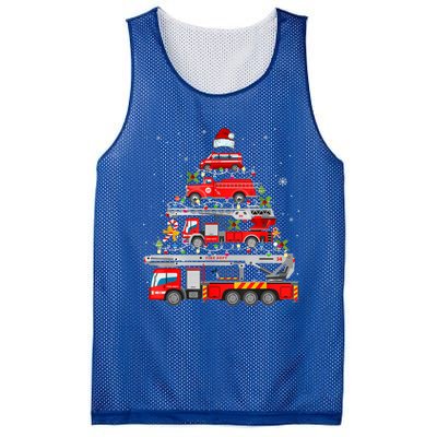 Firefighter Christmas Tree Fire Truck Fire Xmas Funny Gift Gift Mesh Reversible Basketball Jersey Tank