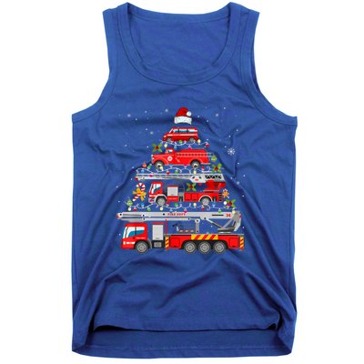 Firefighter Christmas Tree Fire Truck Fire Xmas Funny Gift Gift Tank Top