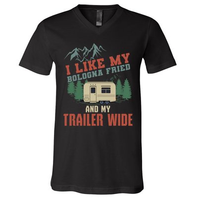 Funny Camper Trailer Gift For The Redneck Humor Gift V-Neck T-Shirt