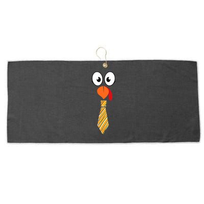 Funny Cute Turkey Face Pilgrim T Thanksgiving Costume Large Microfiber Waffle Golf Towel