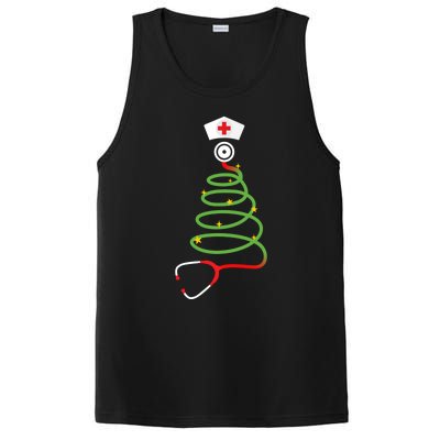 Funny Christmas Tree With Stethoscope Nurse Hospital Xmas Gift PosiCharge Competitor Tank