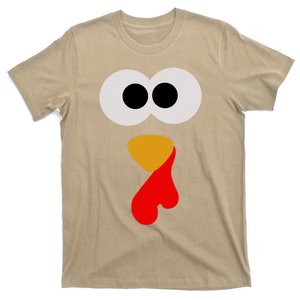 Funny Cute Turkey Face Thanksgiving Matching Family Costume Autumn T-Shirt