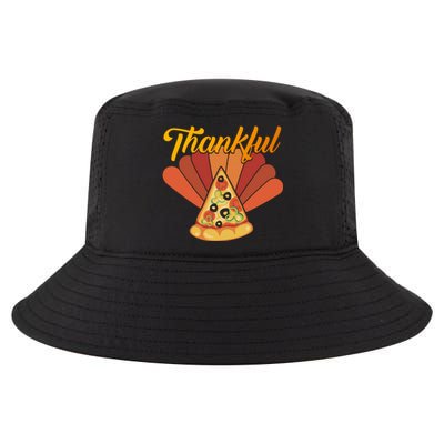 Funny Cute Thankful Turkey Pizza, Thankful Pumpkin Pie Thanksgiving Cool Comfort Performance Bucket Hat