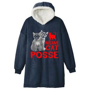 Funny Cat T Insane Cat Posse Gift Tee For Women Hooded Wearable Blanket