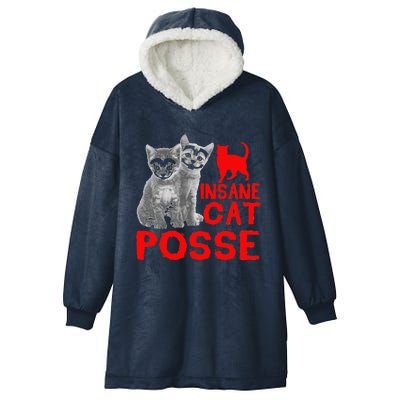 Funny Cat T Insane Cat Posse Gift Tee For Women Hooded Wearable Blanket