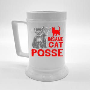 Funny Cat T Insane Cat Posse Gift Tee For Women Beer Stein