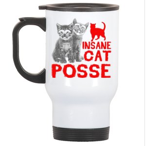 Funny Cat T Insane Cat Posse Gift Tee For Women Stainless Steel Travel Mug