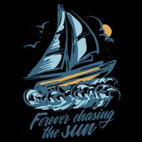 Forever Chasing The Sun Sail Boat Drawstring Bag