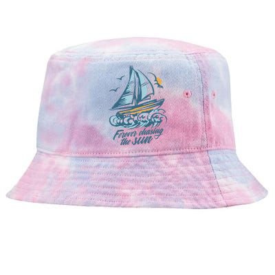 Forever Chasing The Sun Sail Boat Tie-Dyed Bucket Hat