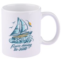 Forever Chasing The Sun Sail Boat 11oz C Handle Ceramic Mug