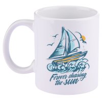 Forever Chasing The Sun Sail Boat 11oz C Handle Ceramic Mug