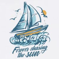 Forever Chasing The Sun Sail Boat 11oz C Handle Ceramic Mug