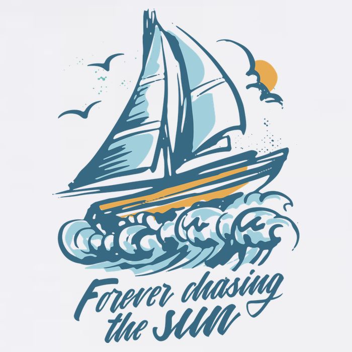 Forever Chasing The Sun Sail Boat 11oz C Handle Ceramic Mug