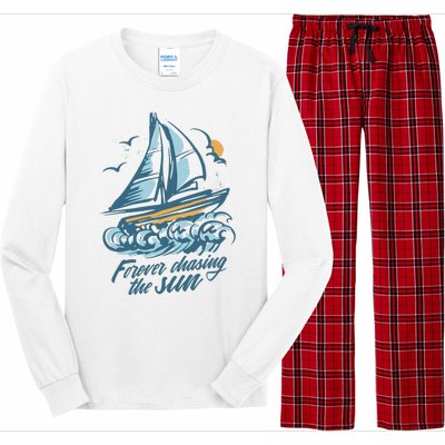 Forever Chasing The Sun Sail Boat Long Sleeve Pajama Set