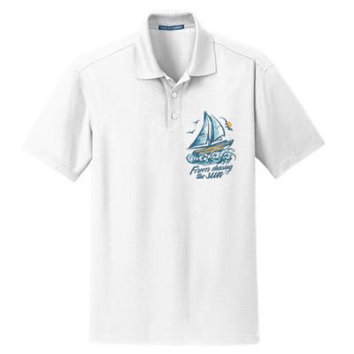 Forever Chasing The Sun Sail Boat Dry Zone Grid Polo