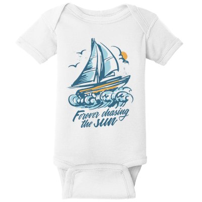 Forever Chasing The Sun Sail Boat Baby Bodysuit