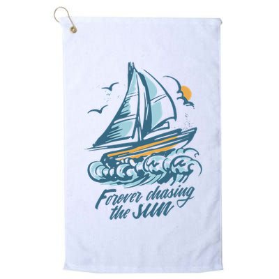 Forever Chasing The Sun Sail Boat Golf Towel