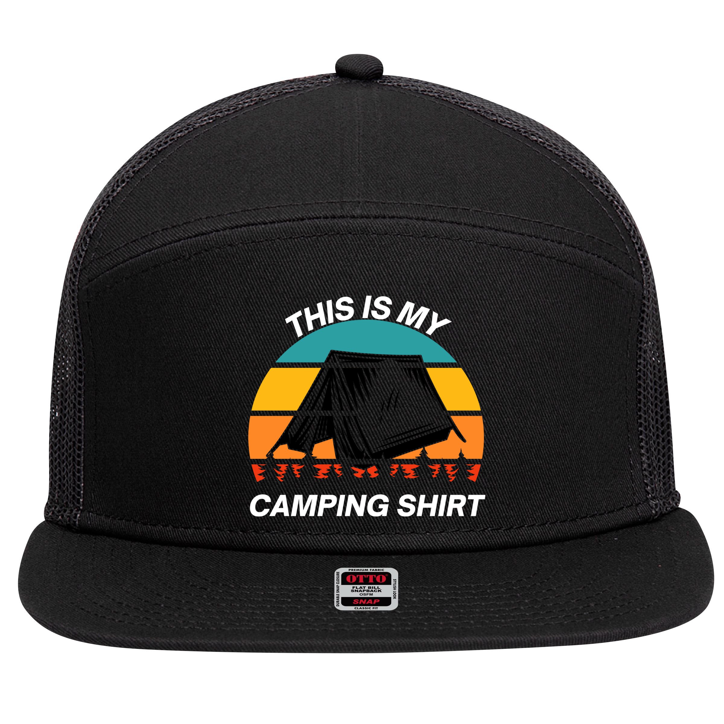 Funny Camping, This Is My Camping, Social Distancing, Hiking, Nature, Hike 7 Panel Mesh Trucker Snapback Hat