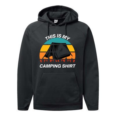 Funny Camping, This Is My Camping, Social Distancing, Hiking, Nature, Hike Performance Fleece Hoodie