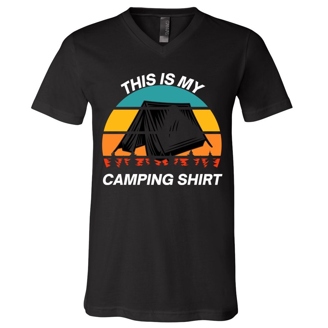 Funny Camping, This Is My Camping, Social Distancing, Hiking, Nature, Hike V-Neck T-Shirt