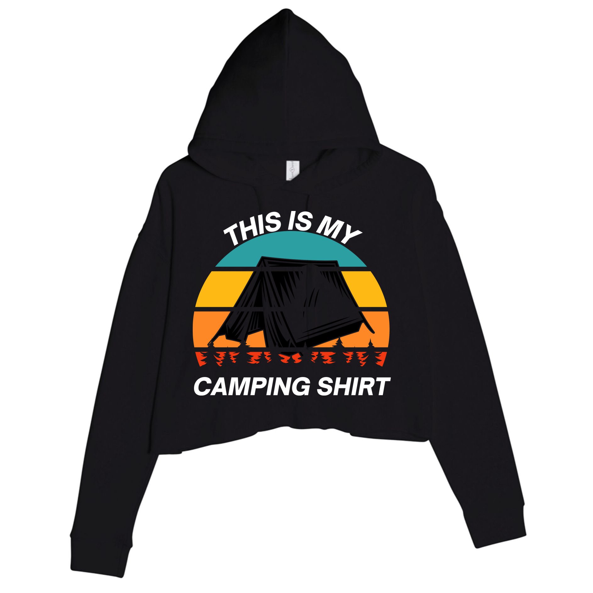 Funny Camping, This Is My Camping, Social Distancing, Hiking, Nature, Hike Crop Fleece Hoodie