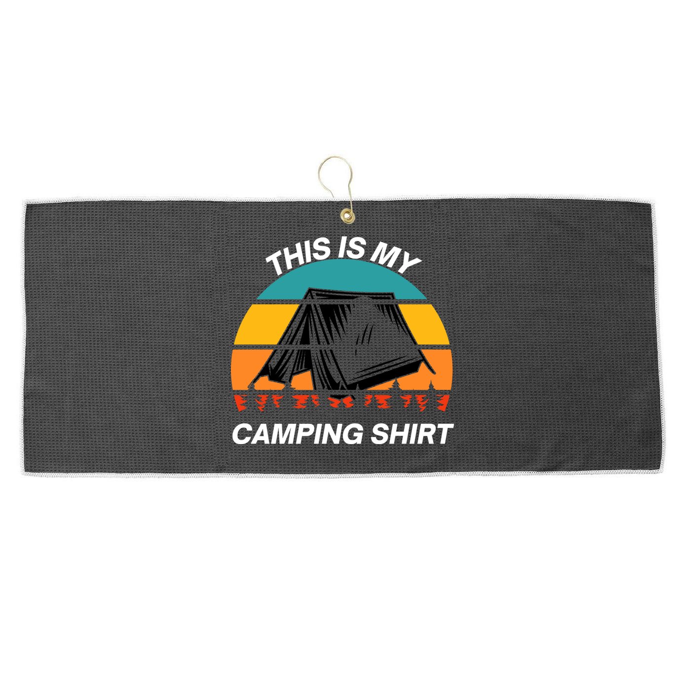 Funny Camping, This Is My Camping, Social Distancing, Hiking, Nature, Hike Large Microfiber Waffle Golf Towel