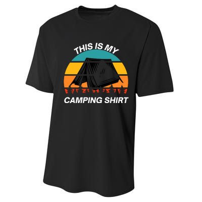 Funny Camping, This Is My Camping, Social Distancing, Hiking, Nature, Hike Performance Sprint T-Shirt