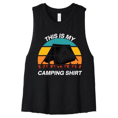 Funny Camping, This Is My Camping, Social Distancing, Hiking, Nature, Hike Women's Racerback Cropped Tank