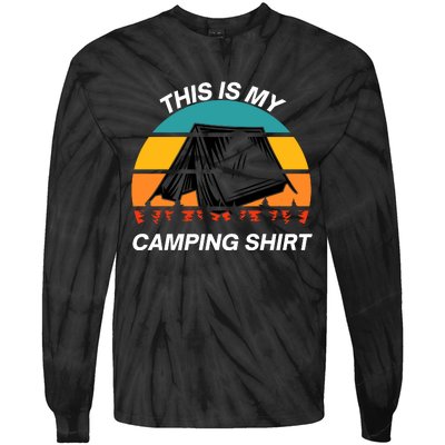 Funny Camping, This Is My Camping, Social Distancing, Hiking, Nature, Hike Tie-Dye Long Sleeve Shirt