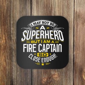 Fire Captain T Gift Idea Superhero Fireman Coaster